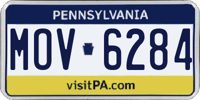 PA license plate MOV6284
