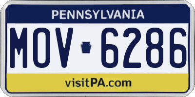 PA license plate MOV6286