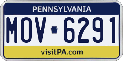 PA license plate MOV6291