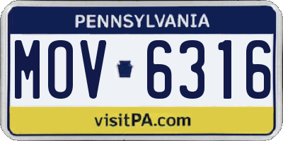 PA license plate MOV6316