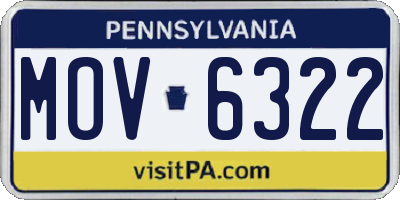 PA license plate MOV6322