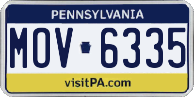 PA license plate MOV6335