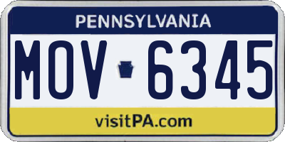 PA license plate MOV6345