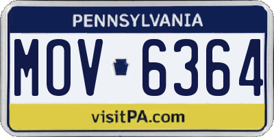 PA license plate MOV6364
