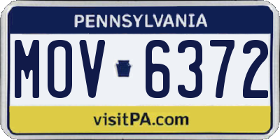 PA license plate MOV6372