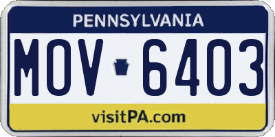 PA license plate MOV6403