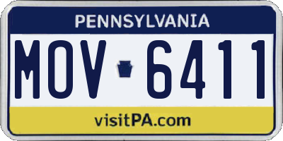 PA license plate MOV6411