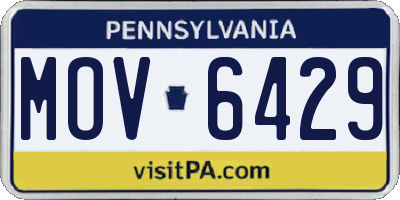 PA license plate MOV6429