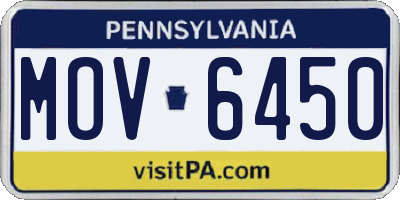 PA license plate MOV6450
