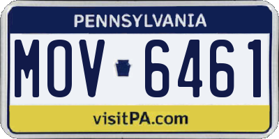 PA license plate MOV6461