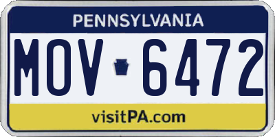 PA license plate MOV6472