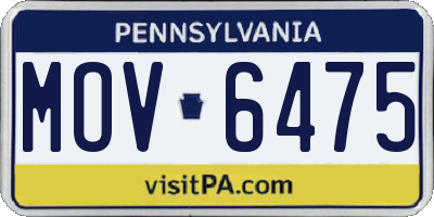 PA license plate MOV6475