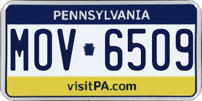 PA license plate MOV6509