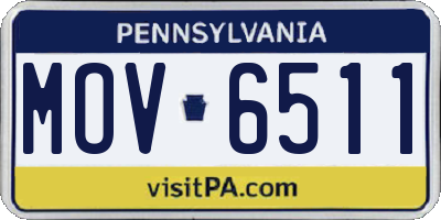 PA license plate MOV6511