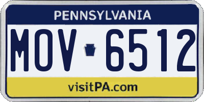 PA license plate MOV6512