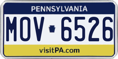 PA license plate MOV6526