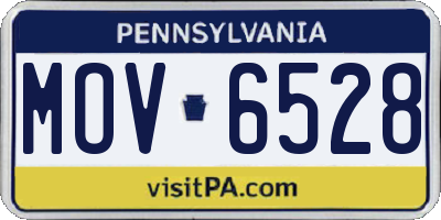 PA license plate MOV6528