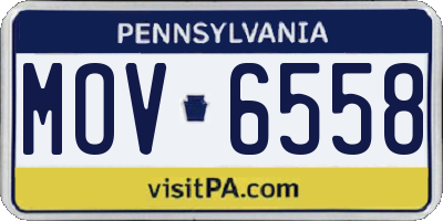 PA license plate MOV6558
