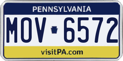 PA license plate MOV6572