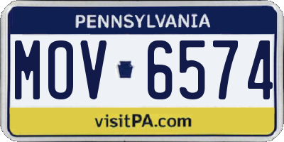 PA license plate MOV6574