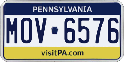 PA license plate MOV6576