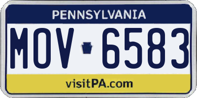 PA license plate MOV6583