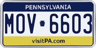 PA license plate MOV6603