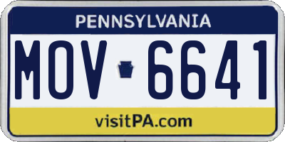 PA license plate MOV6641