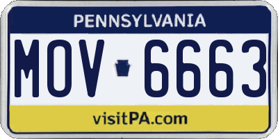 PA license plate MOV6663