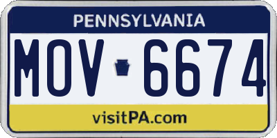 PA license plate MOV6674