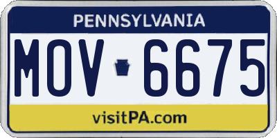 PA license plate MOV6675