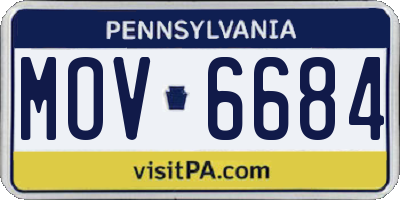 PA license plate MOV6684