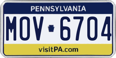 PA license plate MOV6704