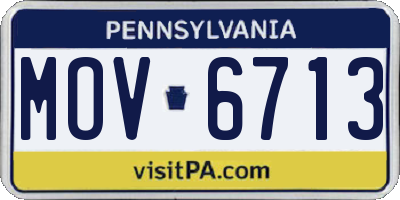 PA license plate MOV6713