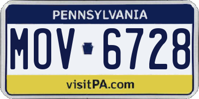 PA license plate MOV6728