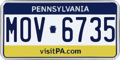 PA license plate MOV6735
