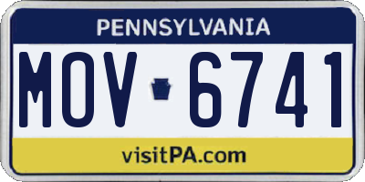 PA license plate MOV6741