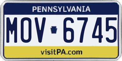 PA license plate MOV6745