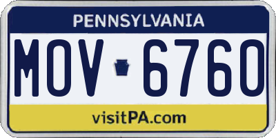 PA license plate MOV6760