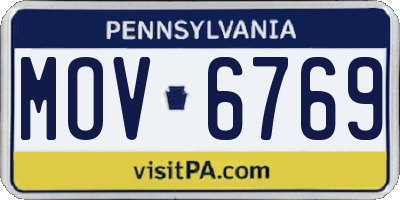 PA license plate MOV6769