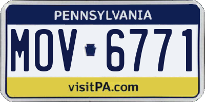 PA license plate MOV6771