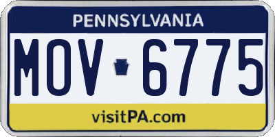 PA license plate MOV6775
