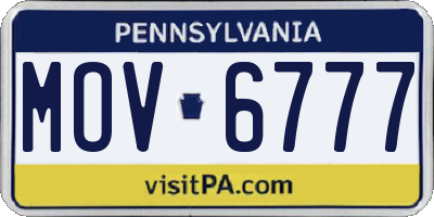 PA license plate MOV6777