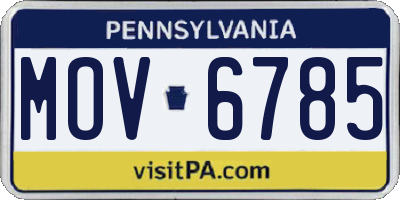 PA license plate MOV6785