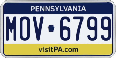 PA license plate MOV6799