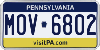 PA license plate MOV6802