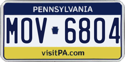PA license plate MOV6804