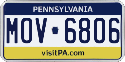 PA license plate MOV6806