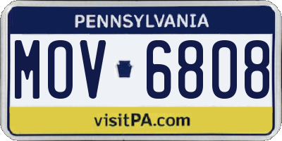 PA license plate MOV6808