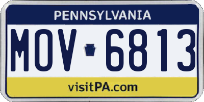 PA license plate MOV6813